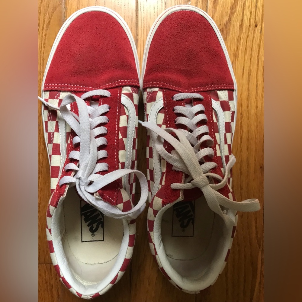 Vans Sneaker Old Skool, checkered red, low top lace-up, Unisex 11 W, 9.5M